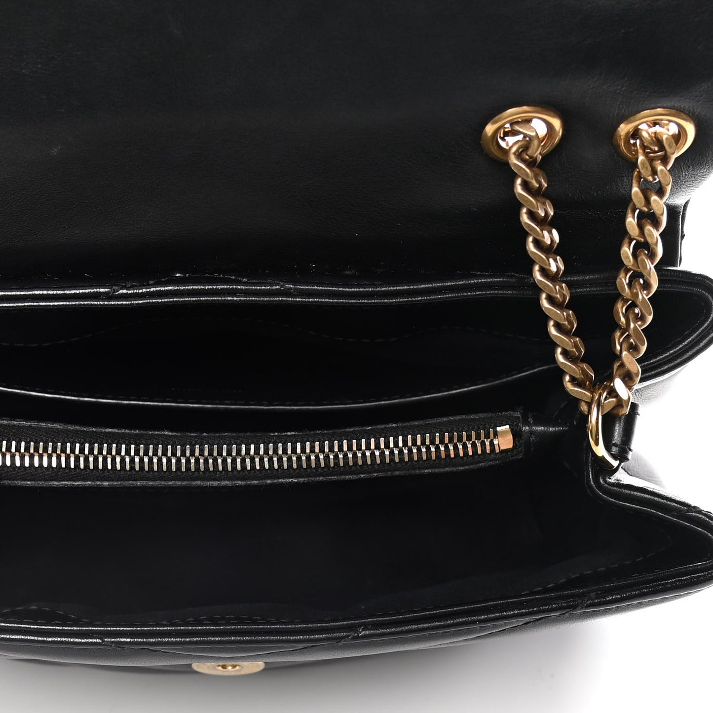 Calfskin Y Quilted Monogram Small Loulou Chain Satchel Black