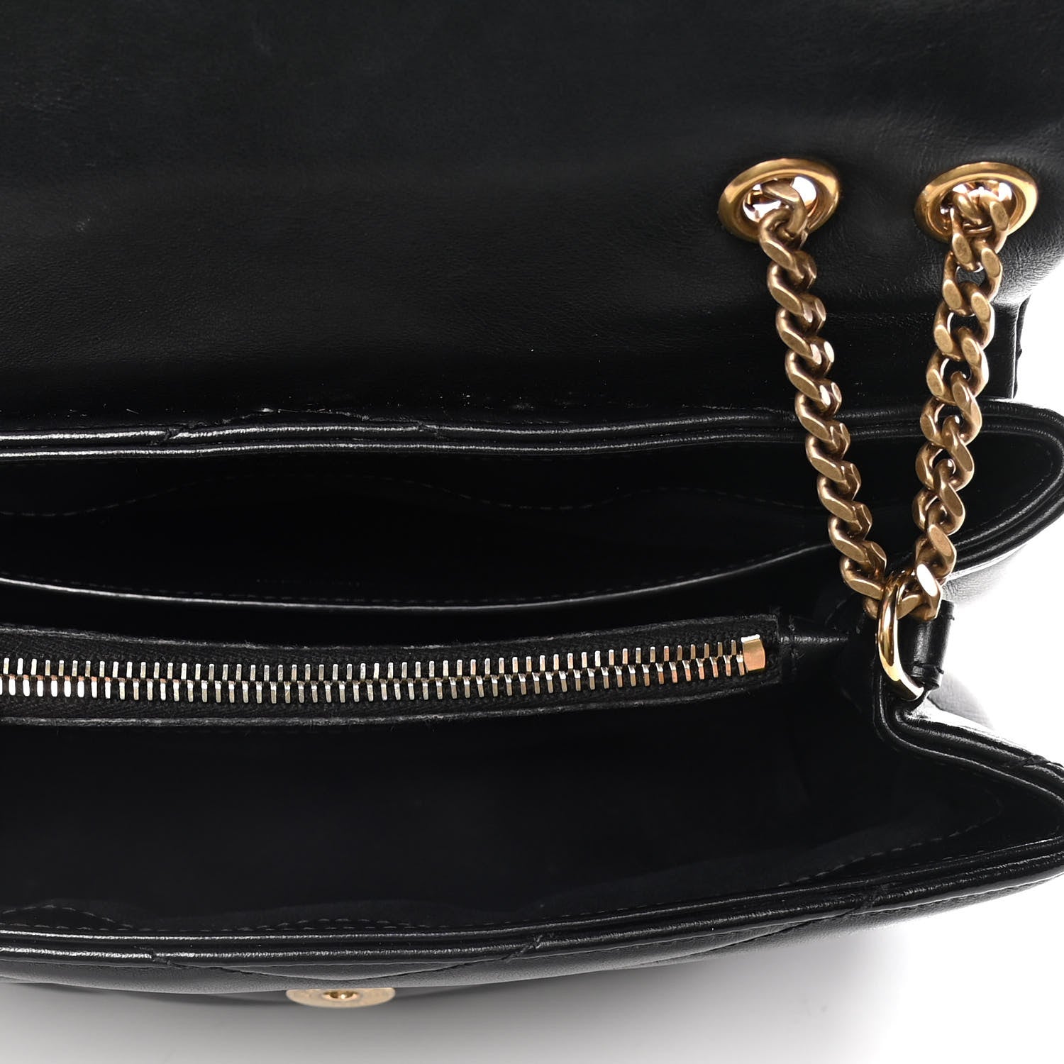 Saint Laurent Calfskin Y Quilted Monogram Small Loulou Chain Satchel Black 9 of 16