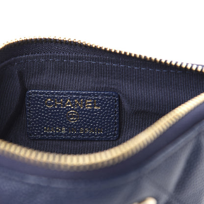 Chanel Caviar Quilted Small Cosmetic Case Navy Blue 6 of 8