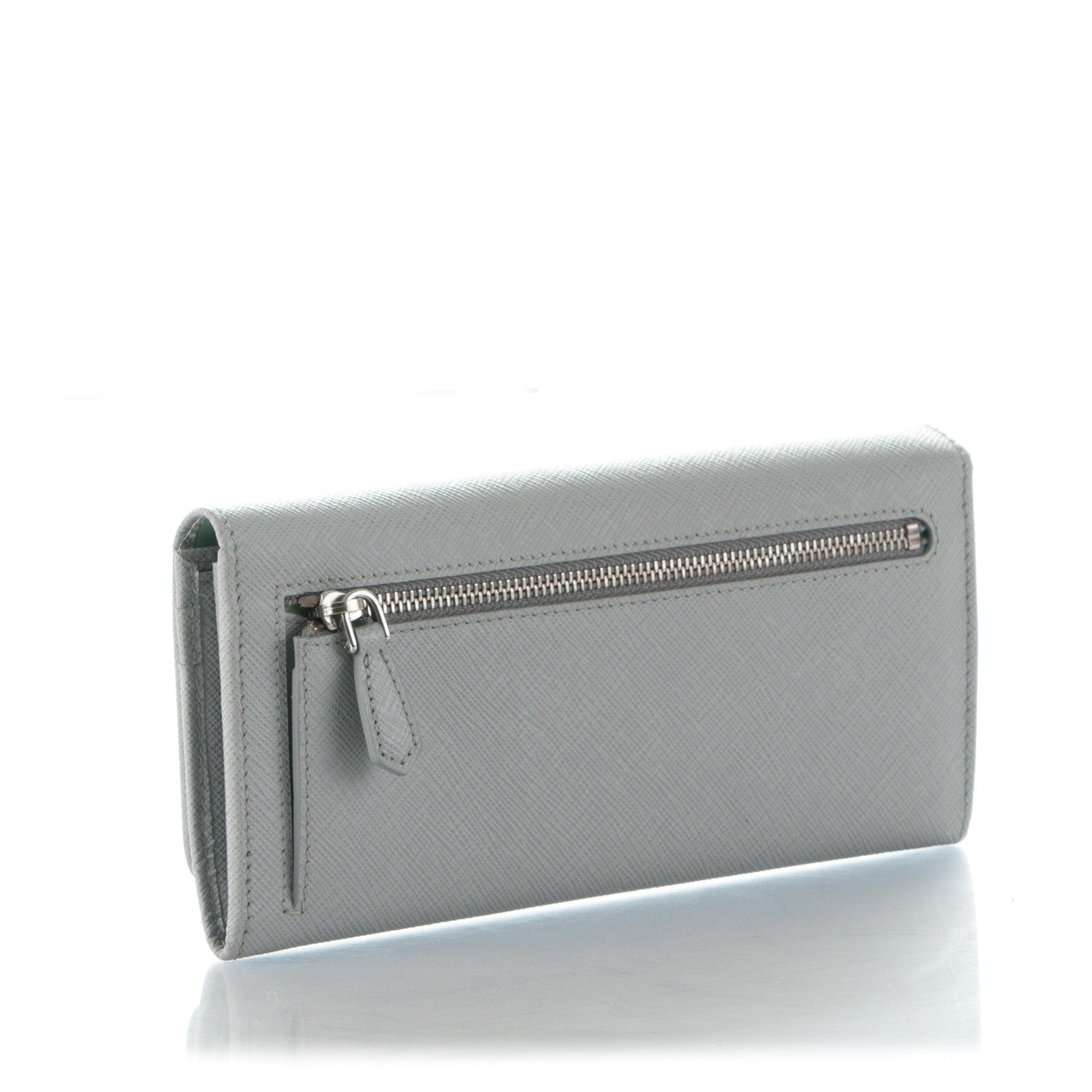 Prada Saffiano Colour Continental Flap Wallet Granito Acquamarina 3 of 8