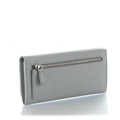 Prada Saffiano Colour Continental Flap Wallet Granito Acquamarina 3 of 8