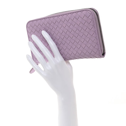 Bottega Veneta Nappa Intrecciato Zip Around Wallet Lilac 2 of 8