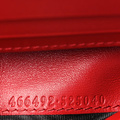 Gucci Calfskin Matelasse GG Marmont Card Case Wallet Hibiscus Red 8 of 11