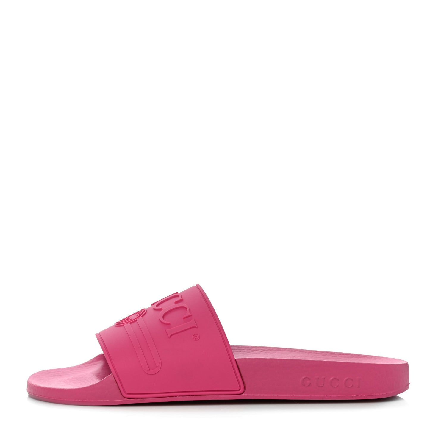 Rubber Womens Logo Slide Sandals 39 Fuchsia