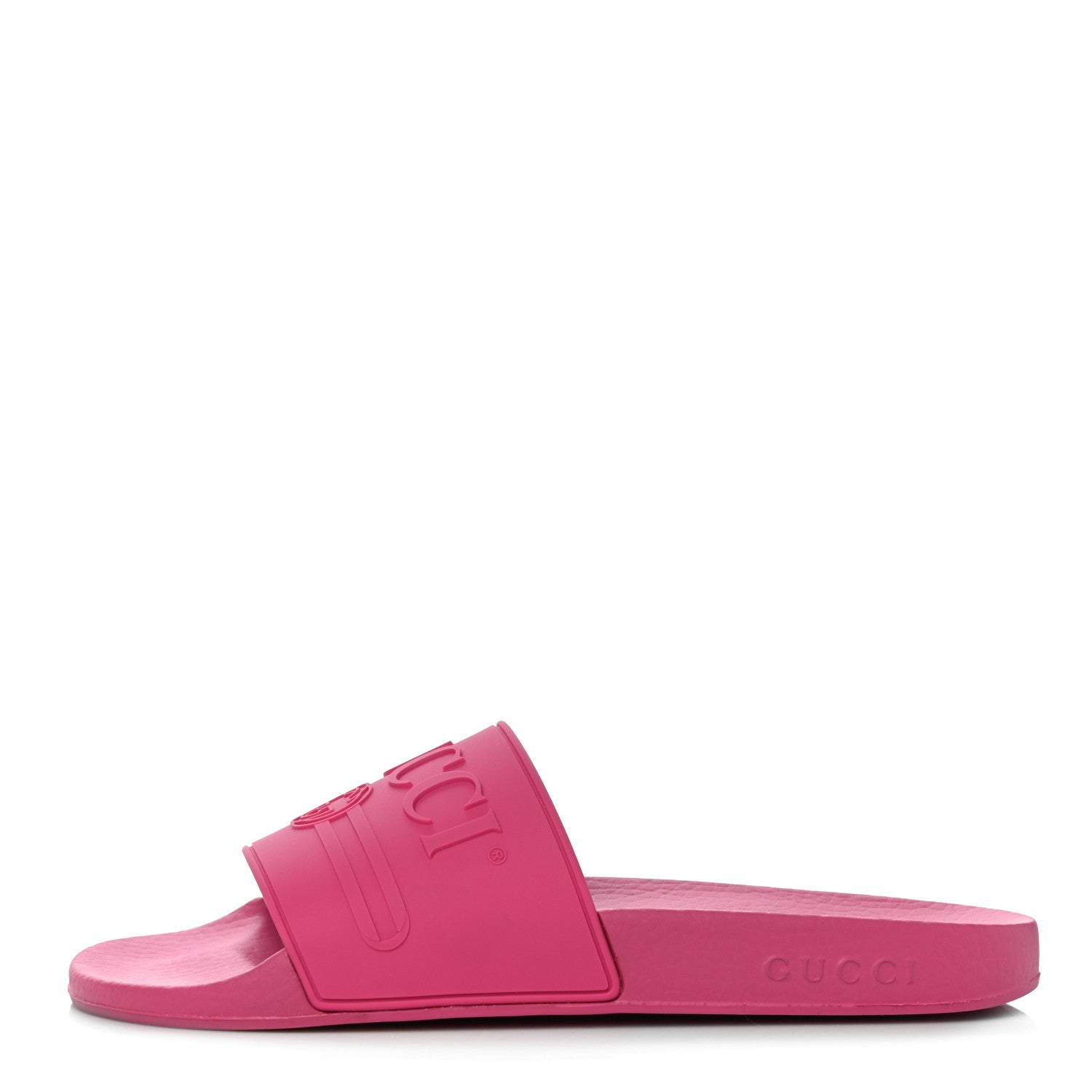 Gucci Rubber Womens Logo Slide Sandals 39 Fuchsia 1 of 11