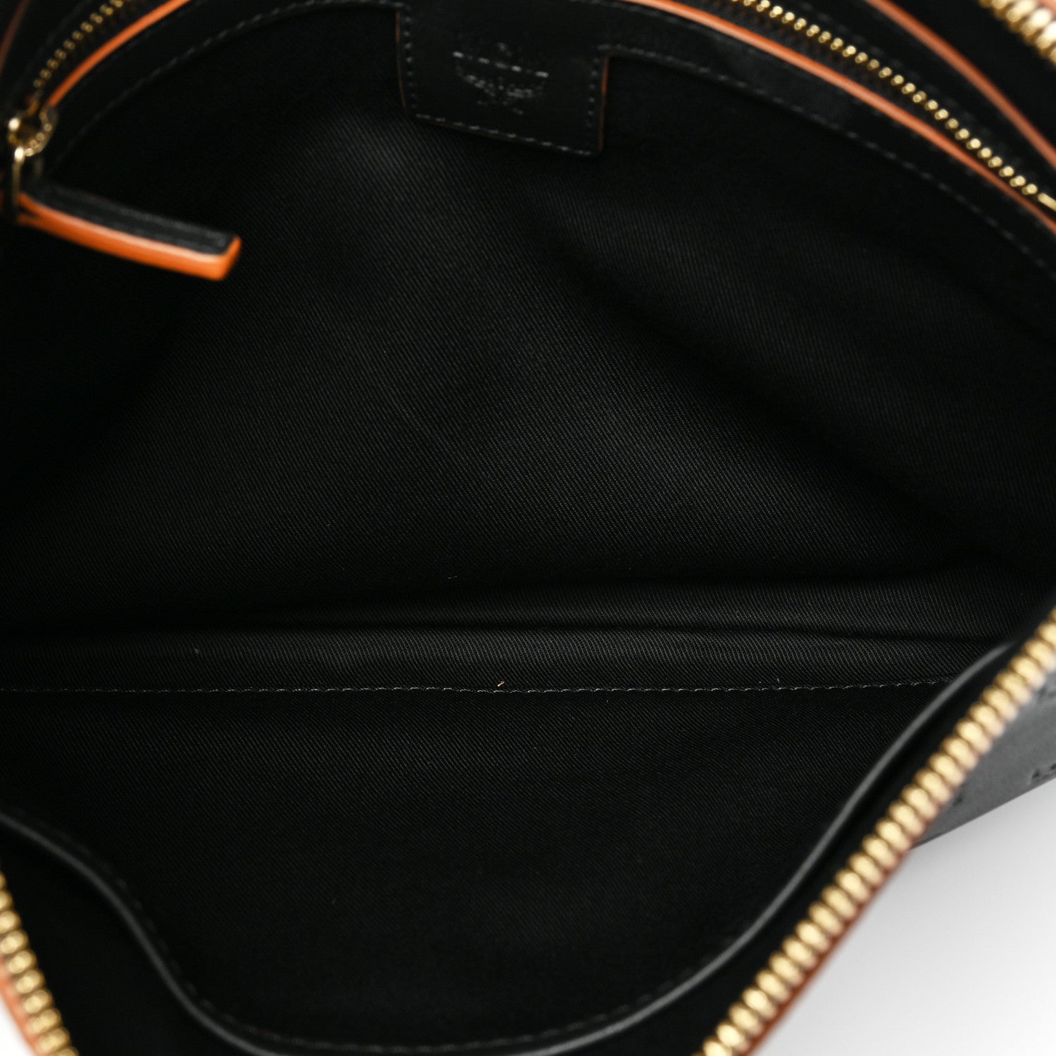 MCM Calfskin Monogram Klara Crossbody Pouch Black 5 of 8