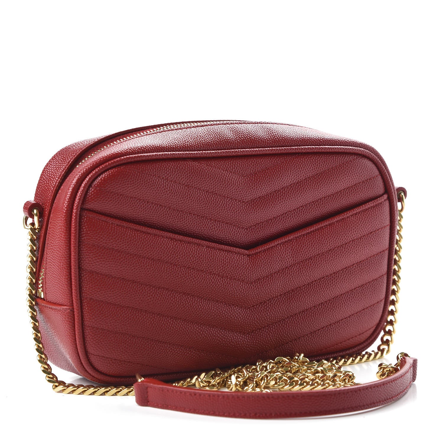 Saint Laurent Grain De Poudre Matelasse Monogram Mini Lou Camera Bag Eros Red 3 of 11