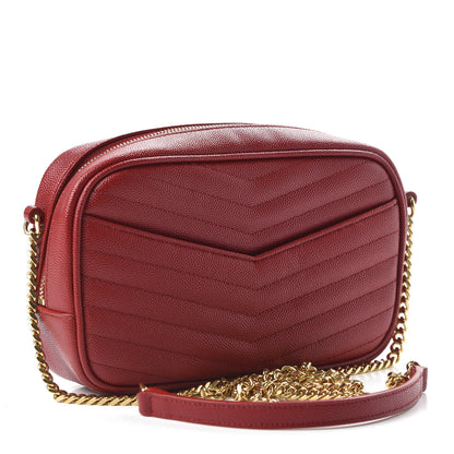 Saint Laurent Grain De Poudre Matelasse Monogram Mini Lou Camera Bag Eros Red 3 of 11
