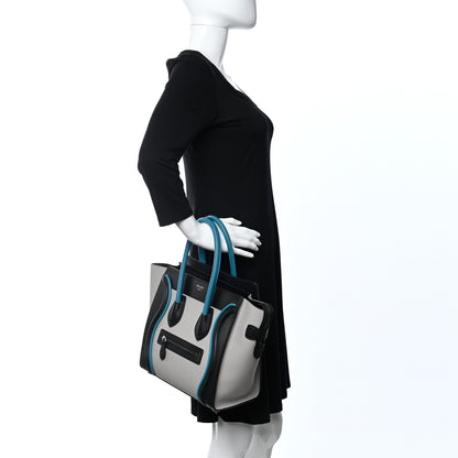 Celine Smooth Calfskin Micro Tri-Color Luggage Turquoise 3 of 12