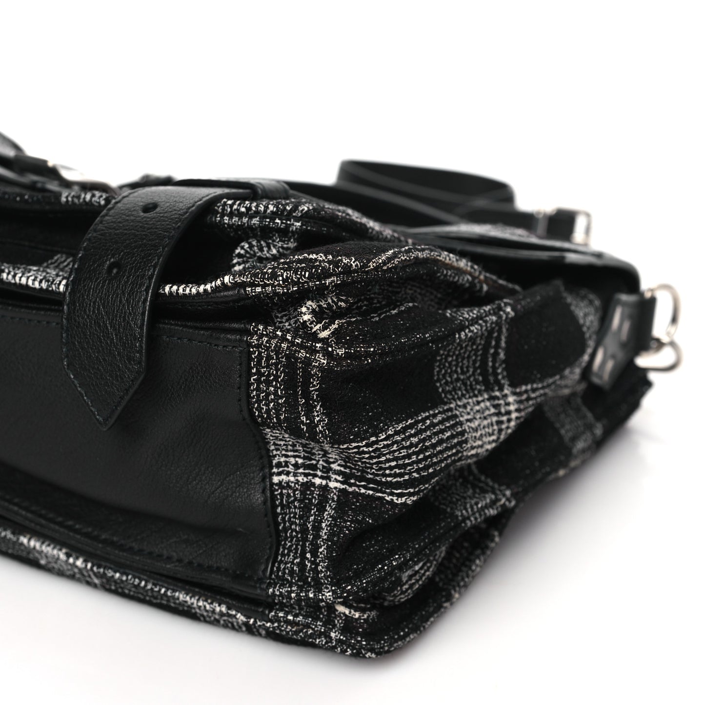 Tweed Medium PS1 Satchel Black White