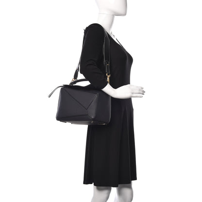Loewe Calfskin Medium Puzzle Bag Midnight Blue Black 2 of 10