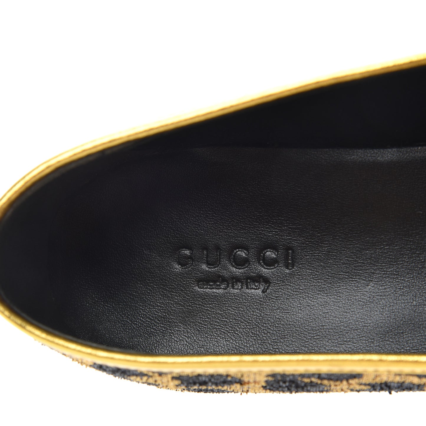 Jacquard Leopard Print Horsebit Womens Jordaan Loafers 37.5 Gold