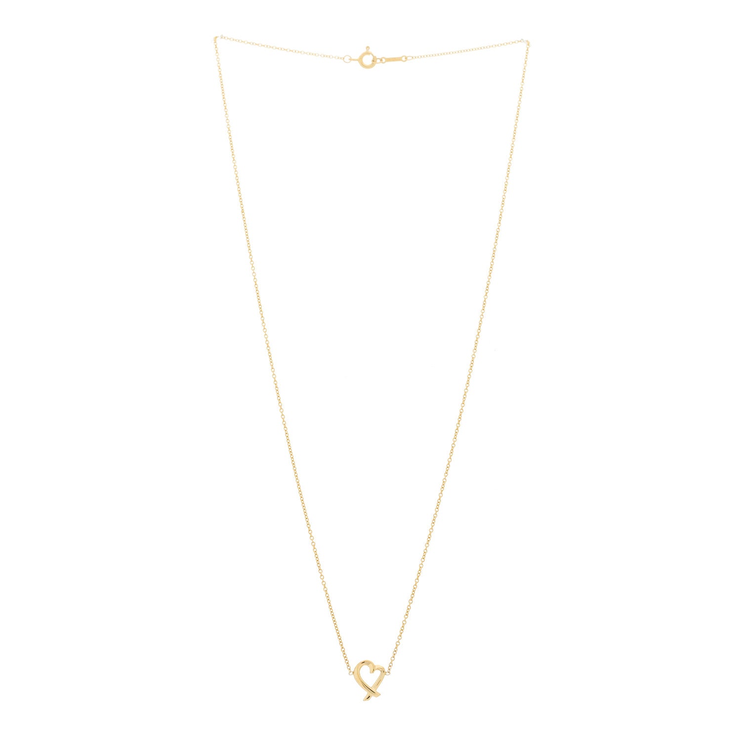 Tiffany 18K Yellow Gold Mini Paloma Picasso Loving Heart Pendant Necklace 3 of 6