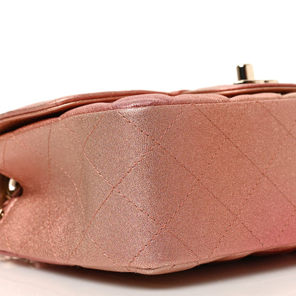 Chanel Metallic Lambskin Quilted Ombre Mini Rectangular Flap Pink 8 of 9