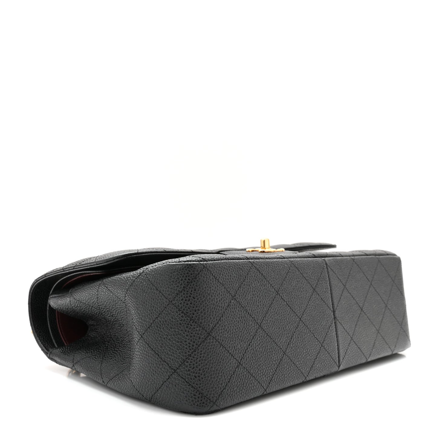 Caviar Quilted Jumbo Double Flap Black