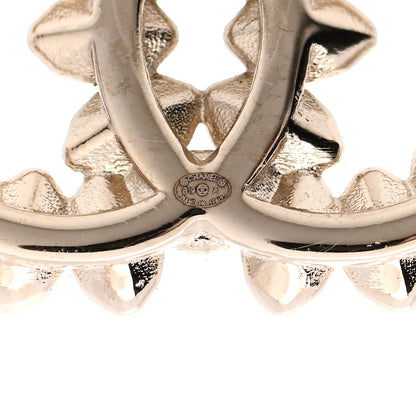 Chanel Strass Crystal Pearl Dazzling Wheat CC Earrings Light Gold 4 of 4