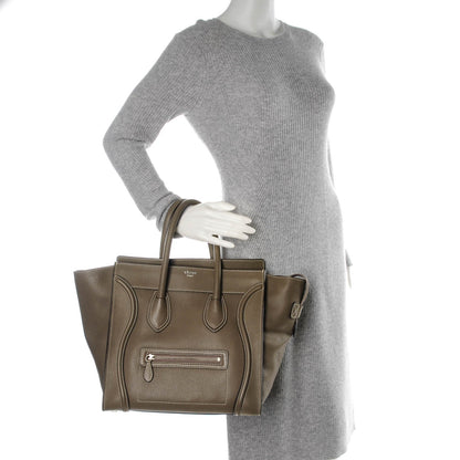 Celine Drummed Calfskin Mini Luggage Souris 2 of 10