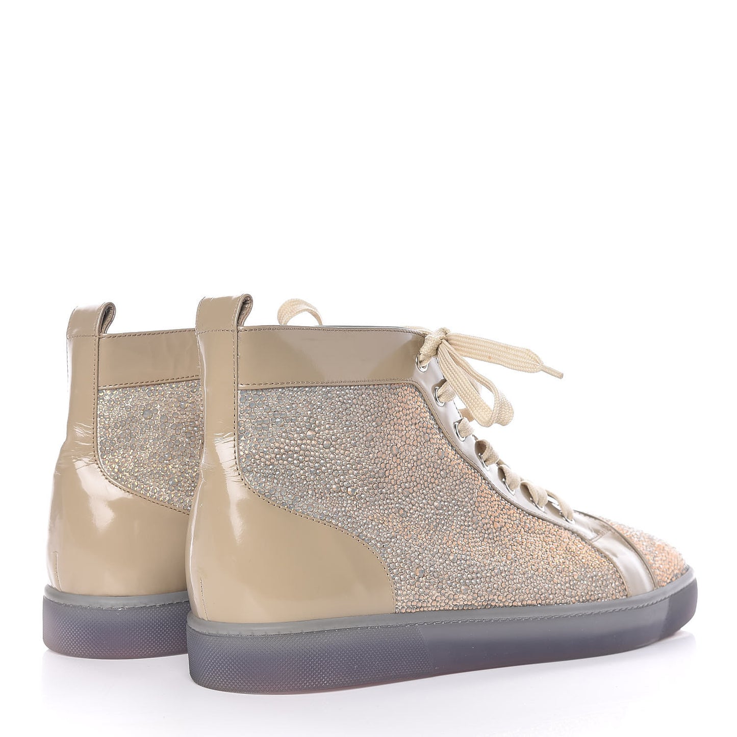 Patent Strass Mens Louis Flat Sneakers 46.5 Taupe