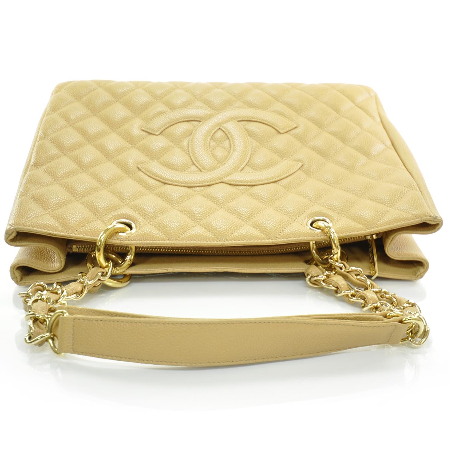 Chanel Caviar Quilted Grand Shopping Tote GST Beige 5 of 8