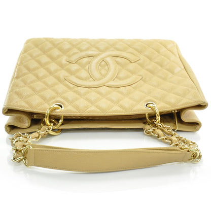 Chanel Caviar Quilted Grand Shopping Tote GST Beige 5 of 8