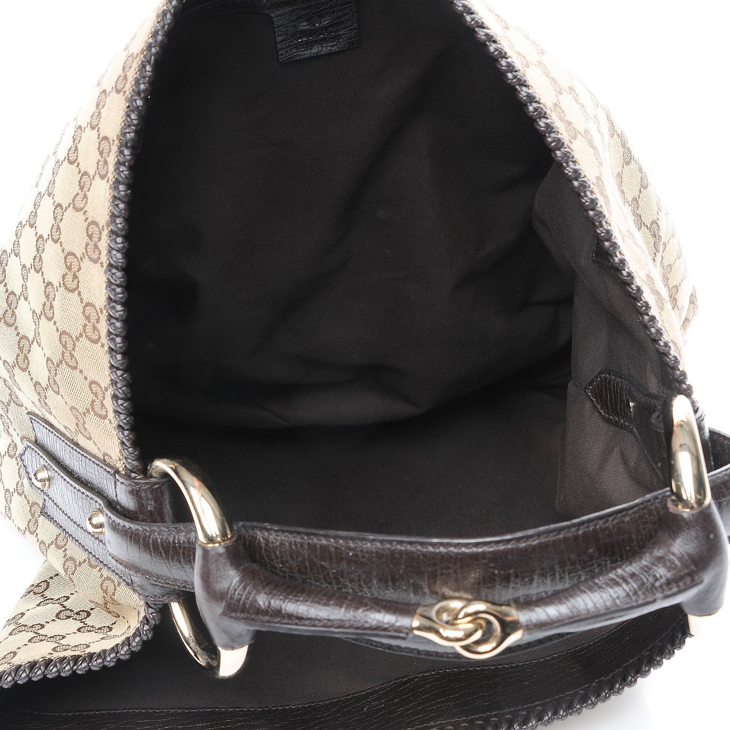 Gucci Monogram Large Horsebit Chain Hobo Dark Brown 5 of 8
