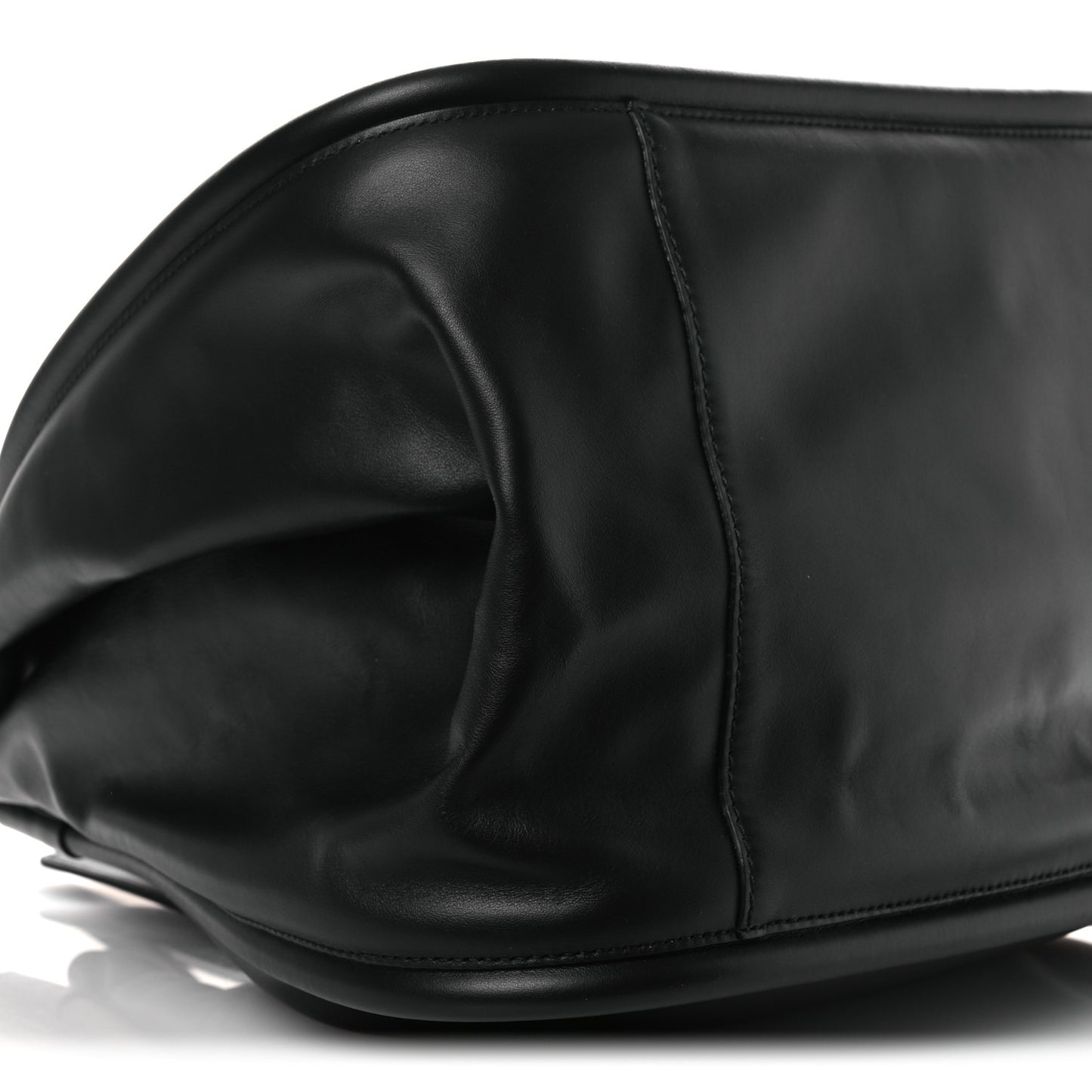 Calfskin XL Ruched Tote Black