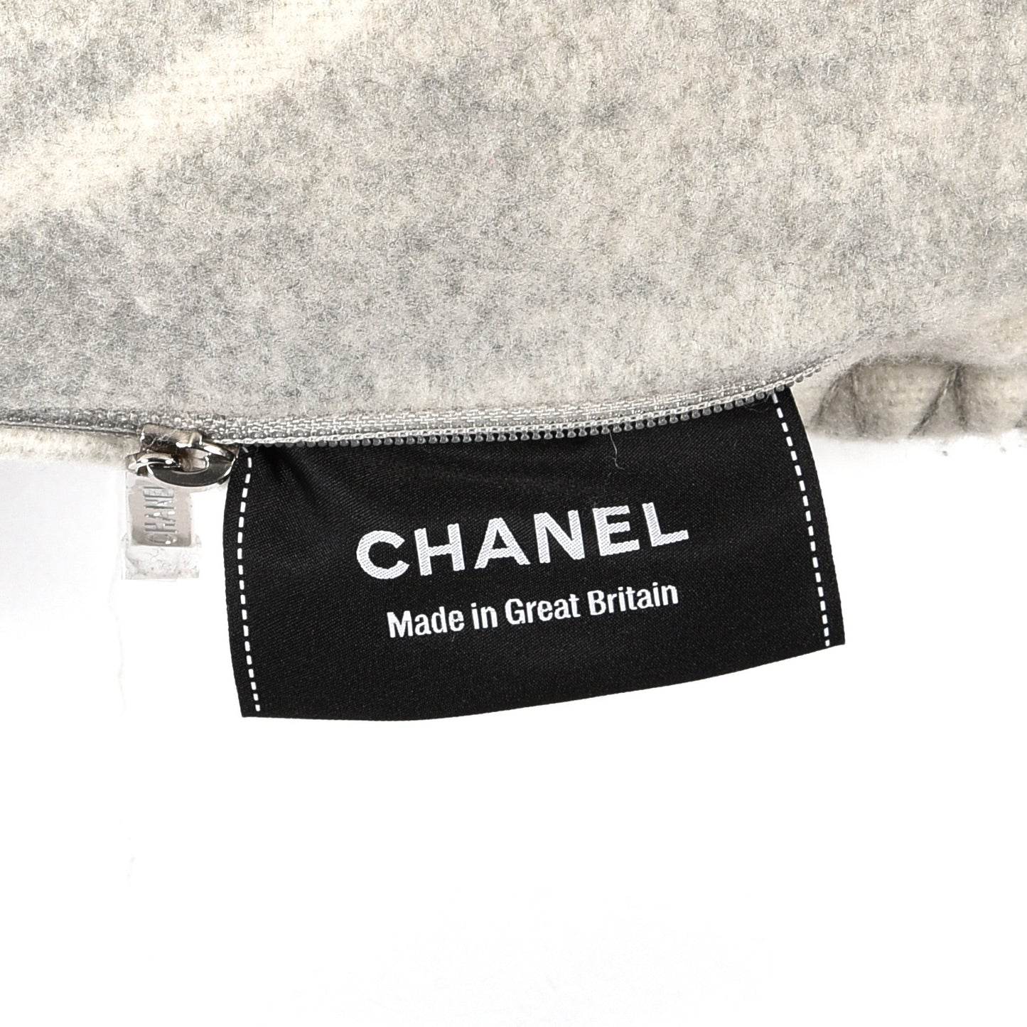 Merino Wool Cashmere CC Pillow Grey Off White