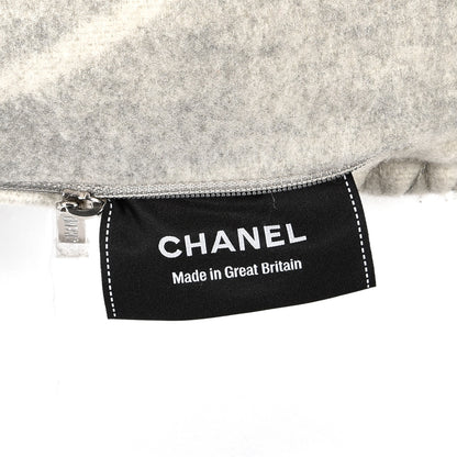 Chanel Merino Wool Cashmere CC Pillow Grey Off White 3 of 3