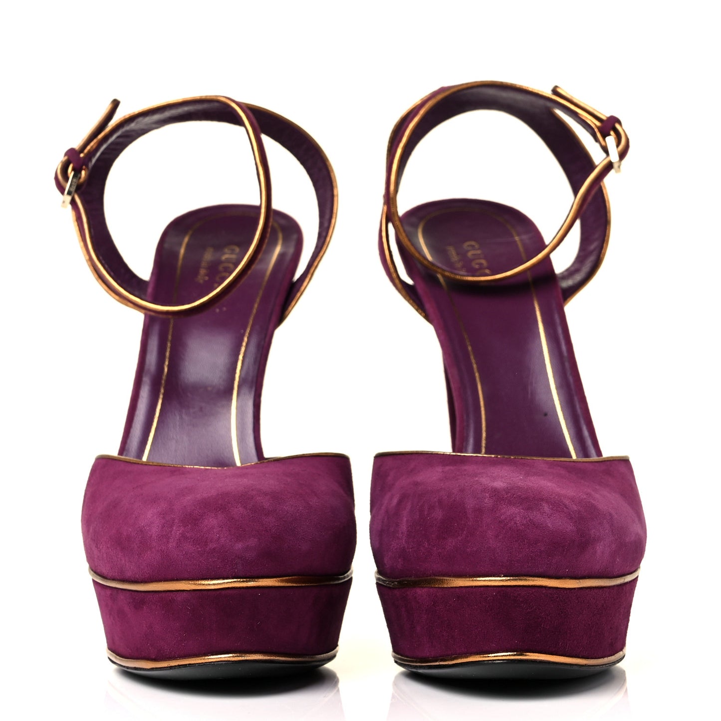 Kid Scamosciato Nappa Huston Platform Sandals 39.5 Grape Glam Tabacco