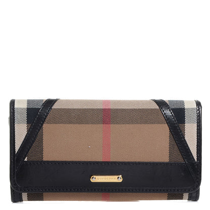 Burberry House Check Bridle Calfskin Penrose Continental Wallet Black 1 of 9