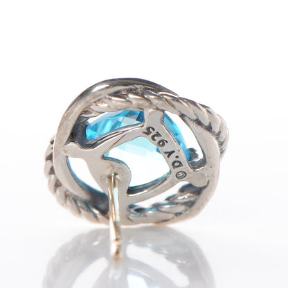 David Yurman Sterling Silver Blue Topaz 7mm Infinity Earrings 4 of 4