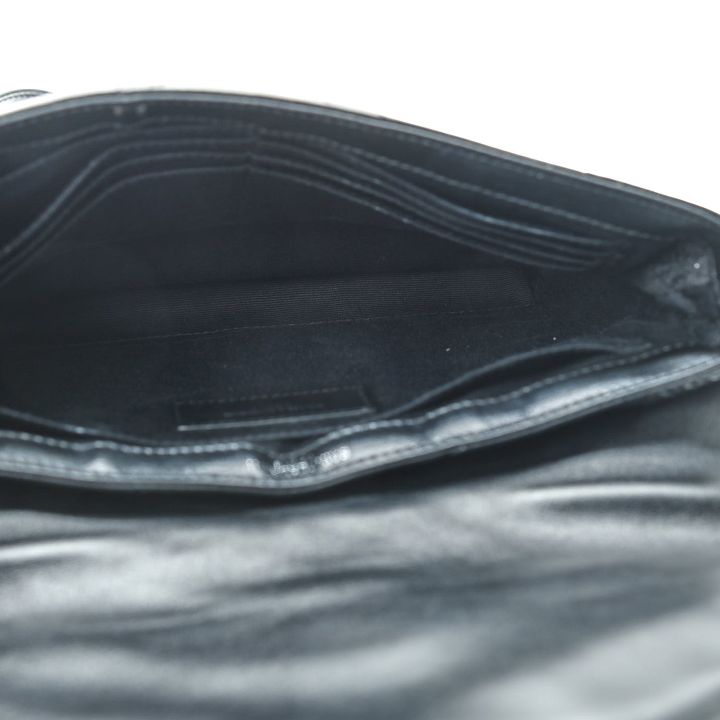 Calfskin Y Quilted Monogram Loulou Flap Bag Black