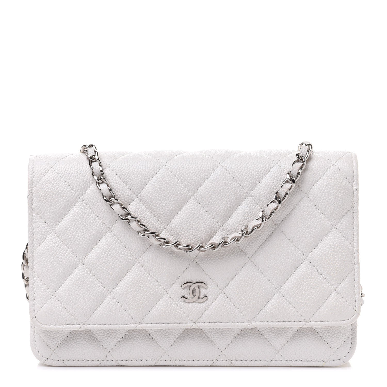 Chanel Caviar Quilted Wallet On Chain WOC White 1 of 12