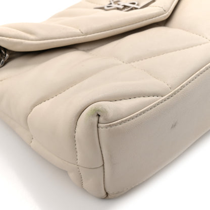 Saint Laurent Lambskin Quilted Toy Loulou Puffer Monogram Chain Satchel Crema Soft Crema Soft 10 of 14
