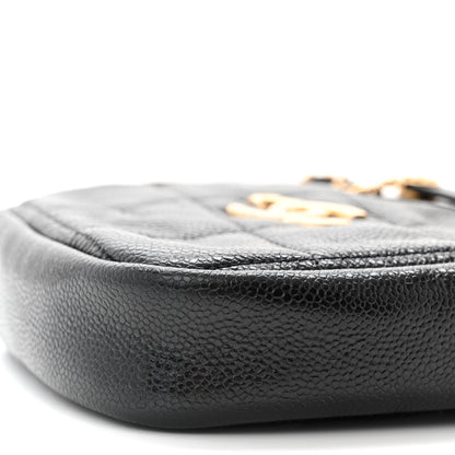 Chanel Caviar Quilted Diamond Clutch With Chain Black 10 of 10