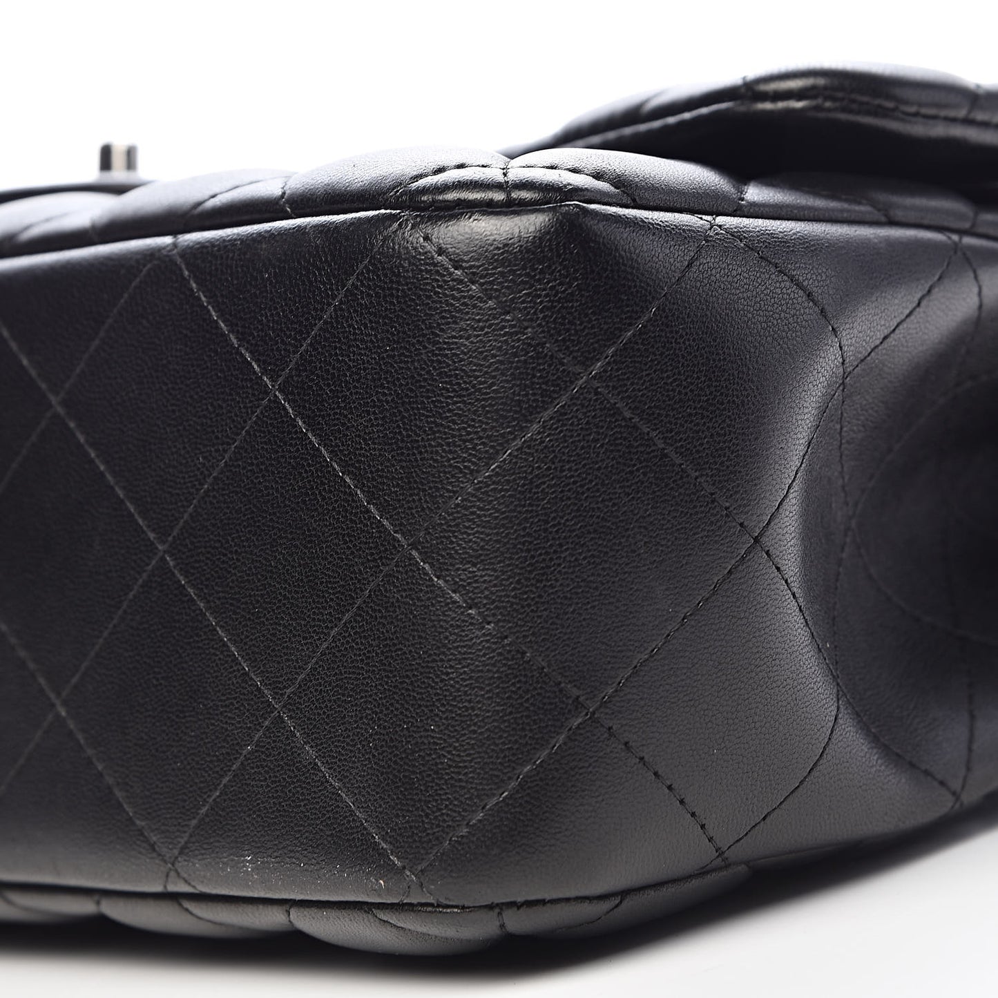 Lambskin Quilted Jumbo Double Flap Black