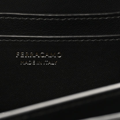 Salvatore Ferragamo Dappled Calfskin Small Fiamma Crossbody Bag  Black 6 of 11