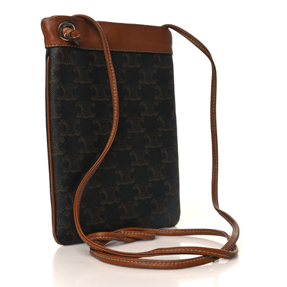 Celine Triomphe Canvas Calfskin Mini Poche Bag Tan 3 of 11