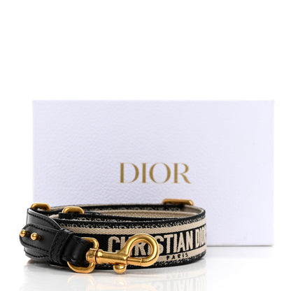 Christian Dior Canvas Embroidered Shoulder Strap Black 5 of 5