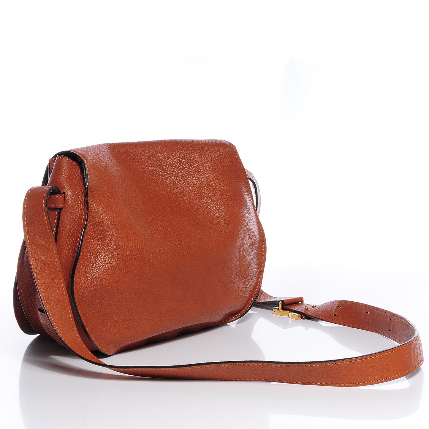 Calfskin Medium Marcie Round Crossbody Bag Whiskey