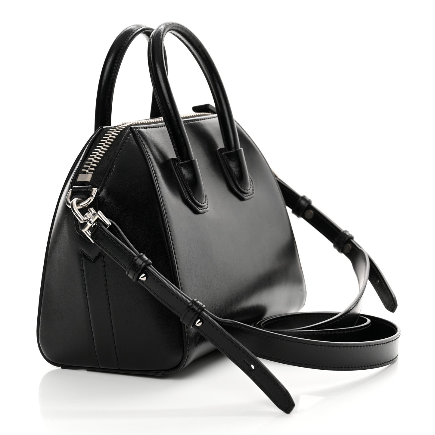 Shiny Lord Calfskin Mini Antigona Black