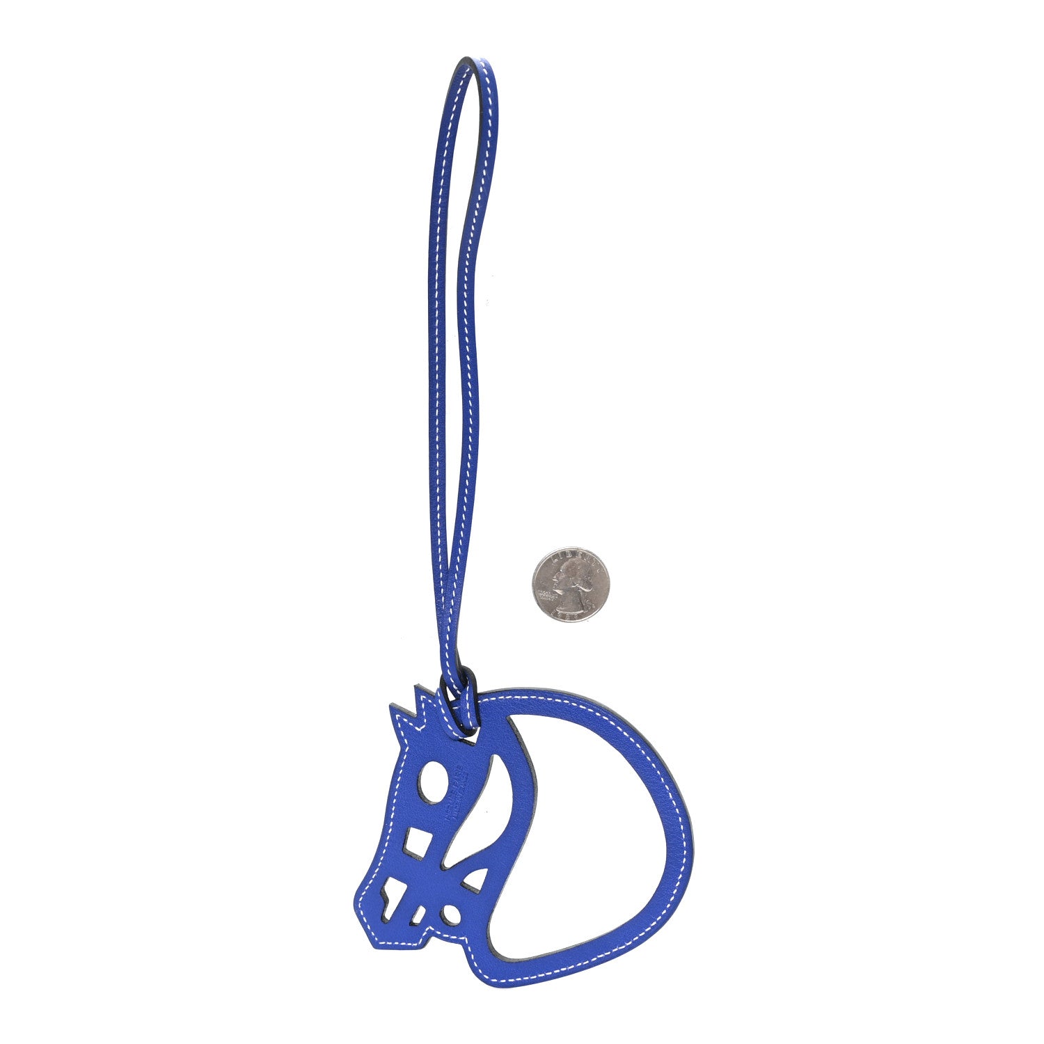 Hermes Swift Paddock Cheval Horse Bag Charm Bleu Electrique 2 of 3