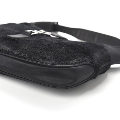 Gucci Nylon Pony Hair Jackie O Hobo Black 7 of 9