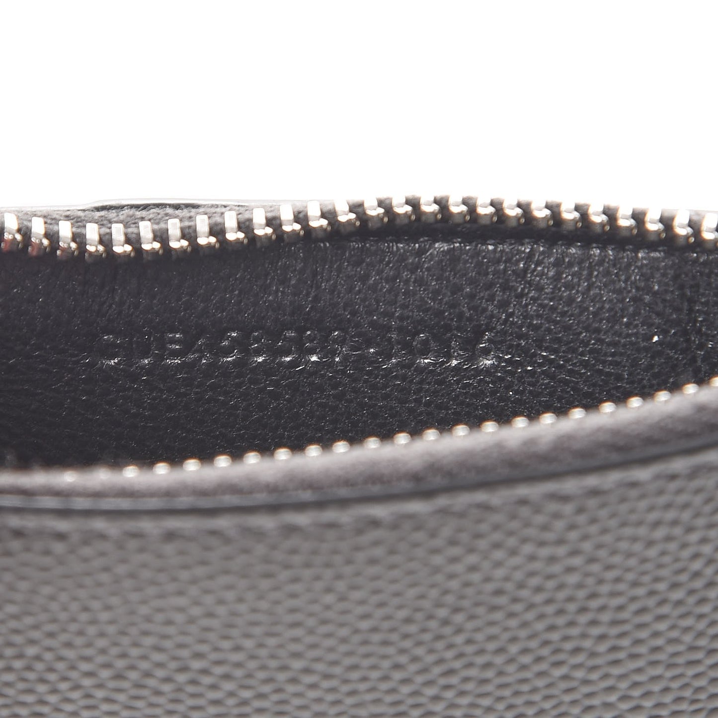 Grained Calfskin 5 Fragments Zip Pouch Card Holder Dark Anthracite
