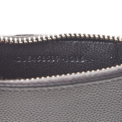Saint Laurent Grained Calfskin 5 Fragments Zip Pouch Card Holder Dark Anthracite 7 of 8