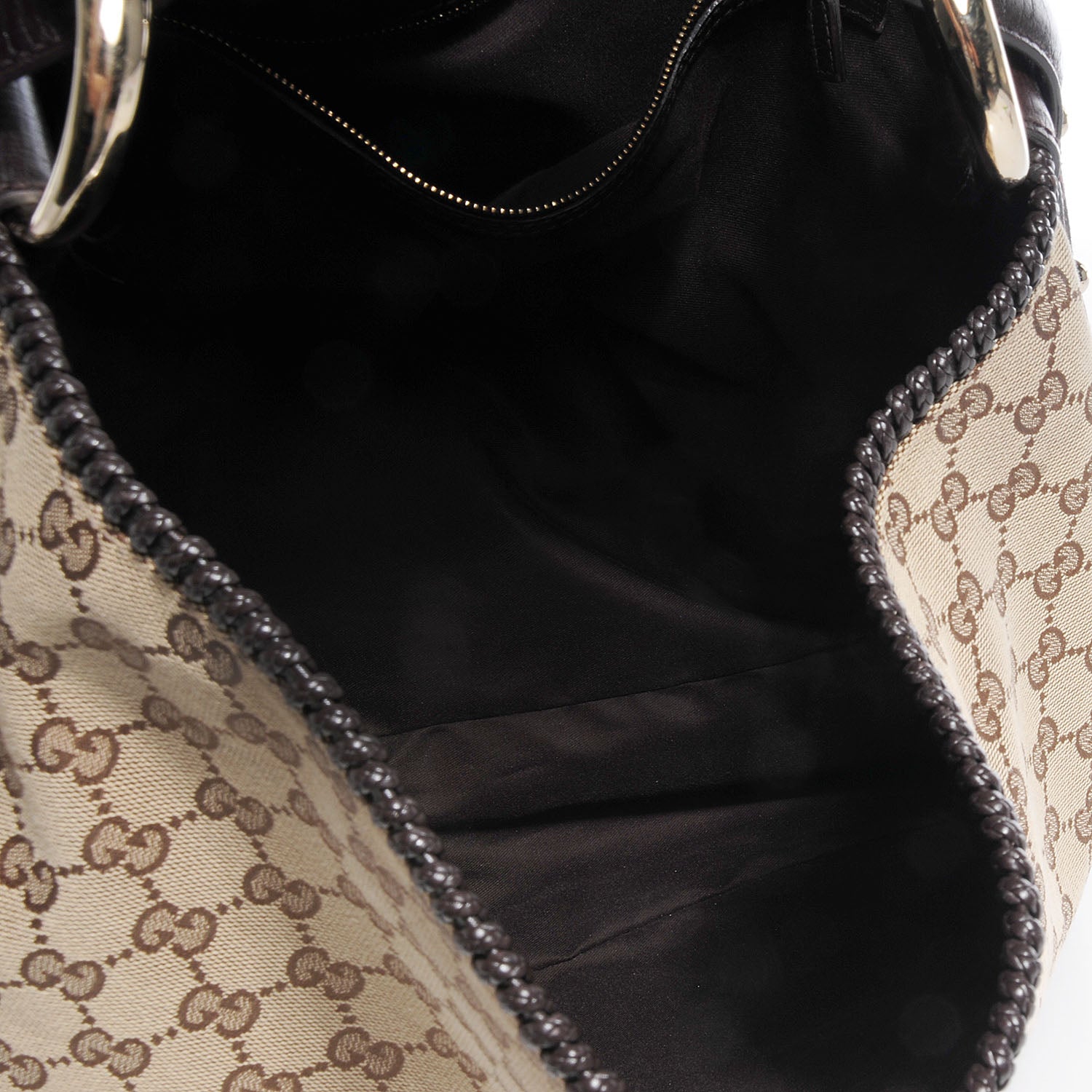 Gucci Monogram Large Horsebit Chain Hobo Dark Brown 5 of 9