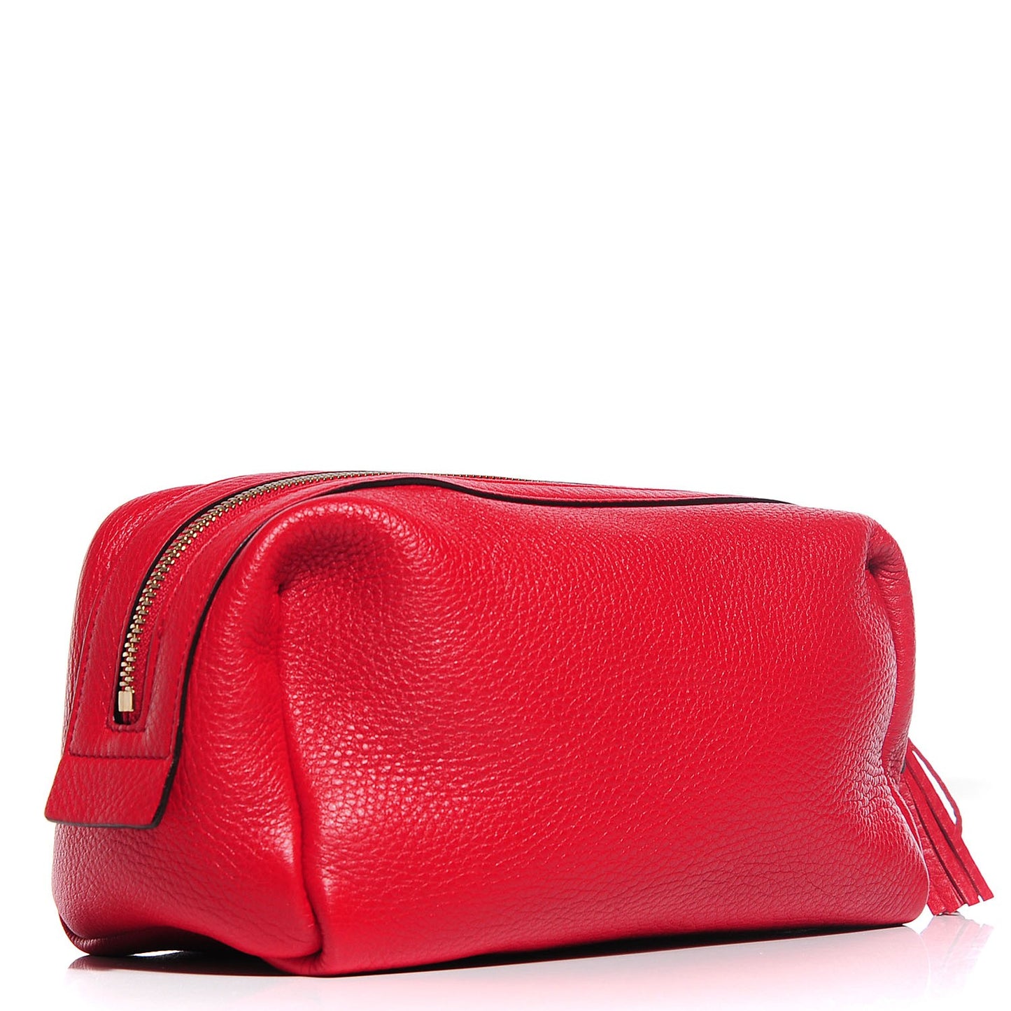 Pebbled Calfskin Large Soho Cosmetic Case Red