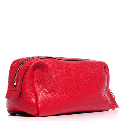 Gucci Pebbled Calfskin Large Soho Cosmetic Case Red 3 of 7