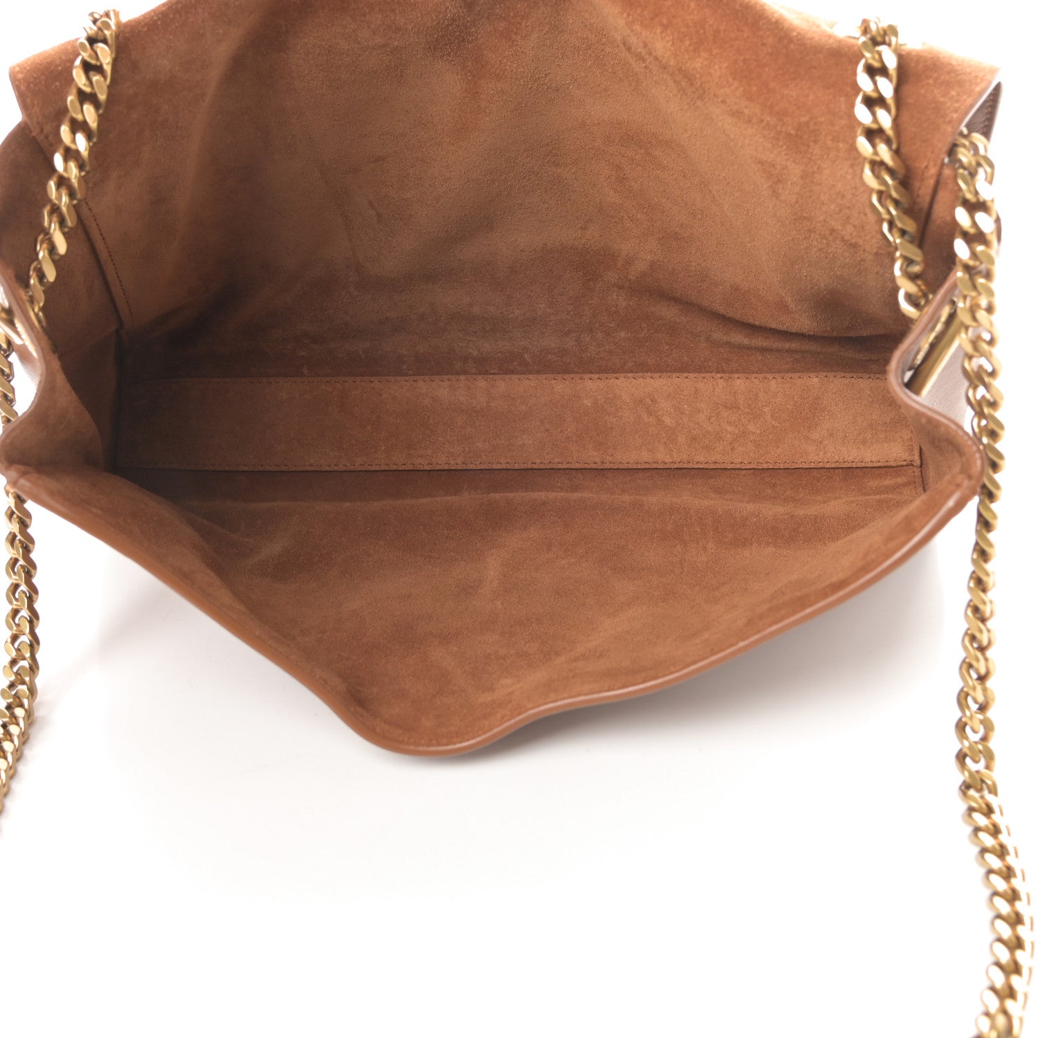 Saint Laurent Smooth Calfskin Suede Medium Reversible Monogram Kate Satchel Light Ochre 8 of 18