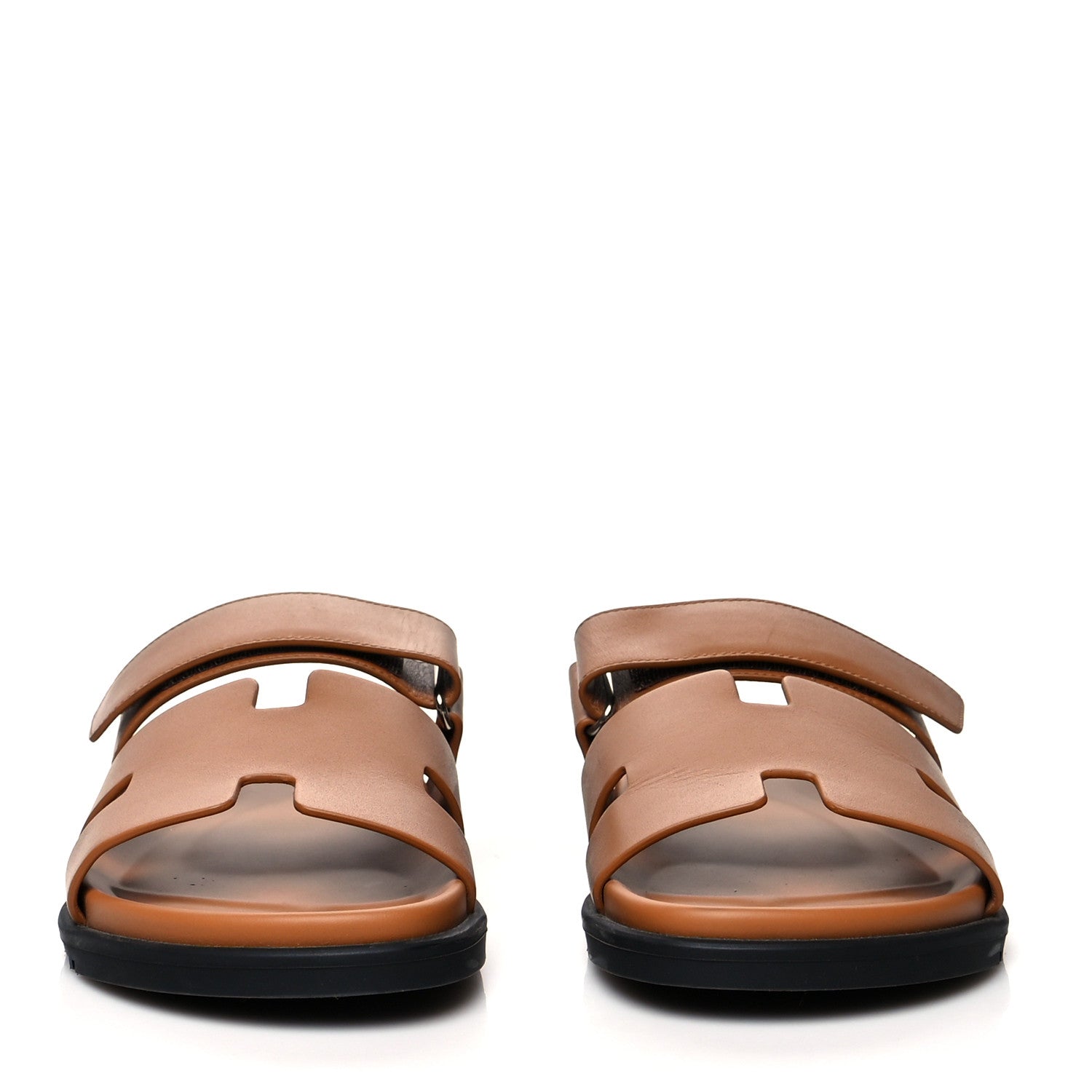 Hermes Calfskin Mens Chypre Sandals 42 Gold 2 of 9